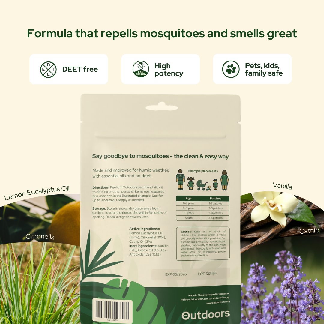 Outdoors Mosquito Repellent Patch Singapore — DEET-Free